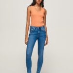 mujer jeans ajustados con cintura alta Pepe Jeans 44JTZ58 mezclilla