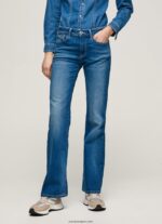mujer jeans aubrey slim de tiro medio Pepe Jeans 44JTZ68 mezclilla - Imagen 2