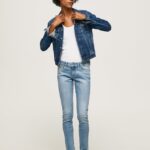 mujer jeans pitillo con tiro medio Pepe Jeans 44JTZ42 mezclilla