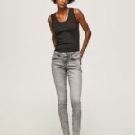 mujer jeans pitillo con tiro medio Pepe Jeans 44JTZ43 mezclilla