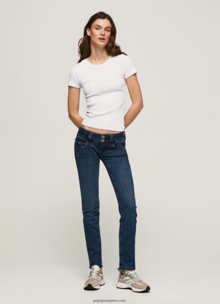 mujer jeans rectos con cintura baja de venus Pepe Jeans 44JTZ3 mezclilla