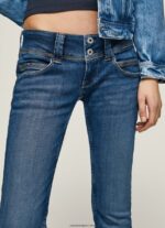 mujer jeans rectos con cintura baja de venus Pepe Jeans 44JTZ5 mezclilla - Imagen 3