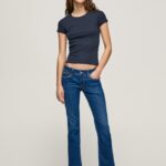 mujer jeans saturn de tiro medio Pepe Jeans 44JTZ21 mezclilla