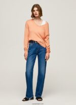mujer jersey de ajuste holgado con escote en v Pepe Jeans 44JTZ241 durazno