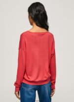 mujer jersey de ajuste holgado con escote en v Pepe Jeans 44JTZ258 estudio rojo - Imagen 4