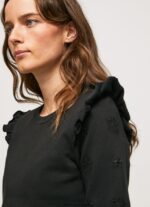 mujer jersey de algodón con volantes Pepe Jeans 44JTZ283 negro - Imagen 3
