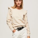 mujer jersey de algodón con volantes Pepe Jeans 44JTZ284 fuerte