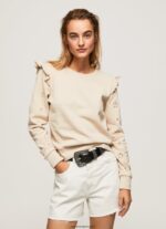 mujer jersey de algodón con volantes Pepe Jeans 44JTZ284 fuerte