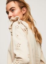 mujer jersey de algodón con volantes Pepe Jeans 44JTZ284 fuerte - Imagen 3