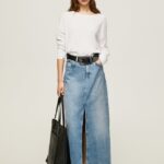 mujer jersey de corte relajado con cuello barco Pepe Jeans 44JTZ256 blanco