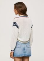 mujer jersey de crepé estilo polo Pepe Jeans 44JTZ250 blanco - Imagen 4