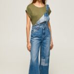 mujer overol de mezclilla de algodón Pepe Jeans 44JTZ98 mezclilla