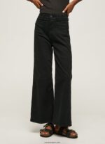 mujer pantalones acampanados de algodón Pepe Jeans 44JTZ313 negro - Imagen 2