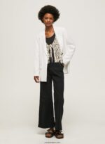 mujer pantalones acampanados de algodón Pepe Jeans 44JTZ313 negro