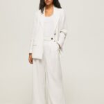 mujer pantalones anchos plisados Pepe Jeans 44JTZ288 blanco
