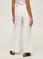 mujer pantalones anchos plisados Pepe Jeans 44JTZ288 blanco - Imagen 4