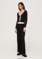 mujer pantalones de punto de canalé Pepe Jeans 44JTZ306 negro