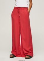 mujer pantalones paper bag anchos Pepe Jeans 44JTZ303 estudio rojo - Imagen 2