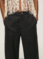 mujer pantalones rectos de tejido fluido Pepe Jeans 44JTZ291 negro - Imagen 3