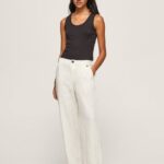 mujer pantalones rectos de tejido fluido Pepe Jeans 44JTZ311 mousse