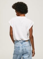 mujer playera con logo bordado Pepe Jeans 44JTZ433 blanco - Imagen 4
