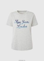 mujer playera con logo estampado Pepe Jeans 44JTZ412 gris marga - Imagen 5