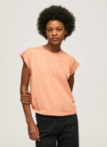 mujer playera con logo estampado Pepe Jeans 44JTZ434 durazno
