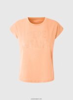 mujer playera con logo estampado Pepe Jeans 44JTZ434 durazno - Imagen 5