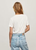 mujer playera con logo estampado Pepe Jeans 44JTZ451 blanco - Imagen 4