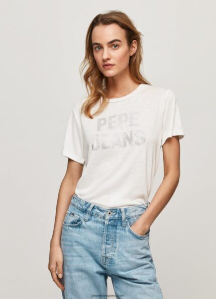 mujer playera con logo estampado Pepe Jeans 44JTZ451 blanco