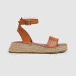 mujer sandalias kate con cuña grabada Pepe Jeans 44JTZ677 tabaco