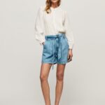 mujer shorts de mezclilla con estampado de rayas Pepe Jeans 44JTZ478 mezclilla