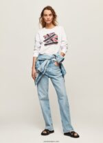 mujer suéter con estampado de bandera del Reino Unido Pepe Jeans 44JTZ266 blanco - Imagen 2