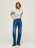 mujer suéter con logo estampado Pepe Jeans 44JTZ267 gris marga - Imagen 2