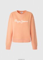 mujer suéter con logo estampado Pepe Jeans 44JTZ274 durazno - Imagen 5