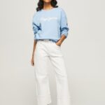 mujer suéter con logo estampado Pepe Jeans 44JTZ275 bahía