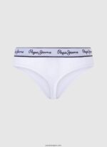 mujer tanga clásica con logo estampado Pepe Jeans 44JTZ541 blanco - Imagen 2