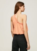 mujer top con escote asimétrico Pepe Jeans 44JTZ355 durazno - Imagen 4