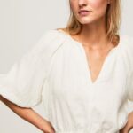 mujer top corto con cuello en V Pepe Jeans 44JTZ354 mousse