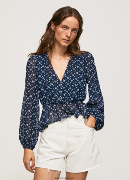 mujer top corto con escote en V Pepe Jeans 44JTZ358 multi