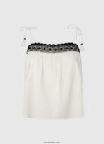 mujer top de algodón con detalles de crochet Pepe Jeans 44JTZ335 mousse - Imagen 5