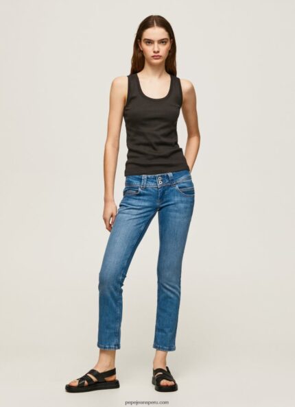 mujer vaqueros de talle bajo de corte regular de venus Pepe Jeans 44JTZ33 mezclilla