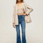 mujer vaqueros dion de talle alto acampanados Pepe Jeans 44JTZ60 mezclilla
