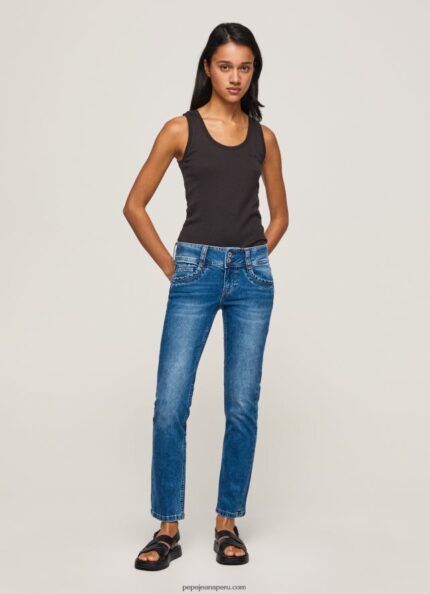 mujer vaqueros gen de tiro medio recto Pepe Jeans 44JTZ32 mezclilla
