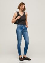 mujer vaqueros pitillo de talle alto Pepe Jeans 44JTZ41 mezclilla