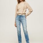 mujer vaqueros slim de talle alto Grace Pepe Jeans 44JTZ67 mezclilla