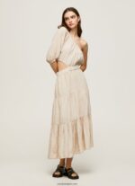 mujer vestido asimétrico de lino pua Pepe Jeans 44JTZ202 piedra - Imagen 2