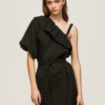 mujer vestido asimétrico Pepe Jeans 44JTZ200 negro