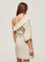mujer vestido asimétrico Pepe Jeans 44JTZ201 piedra - Imagen 4