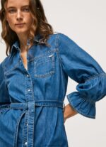 mujer vestido camisero corto de mezclilla Pepe Jeans 44JTZ101 mezclilla - Imagen 3